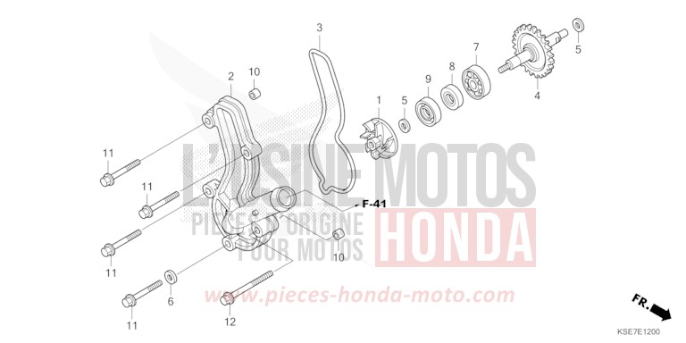 WASSERPUMPE von CRF150R "Big Wheels" EXTREME RED (R292) von 2022